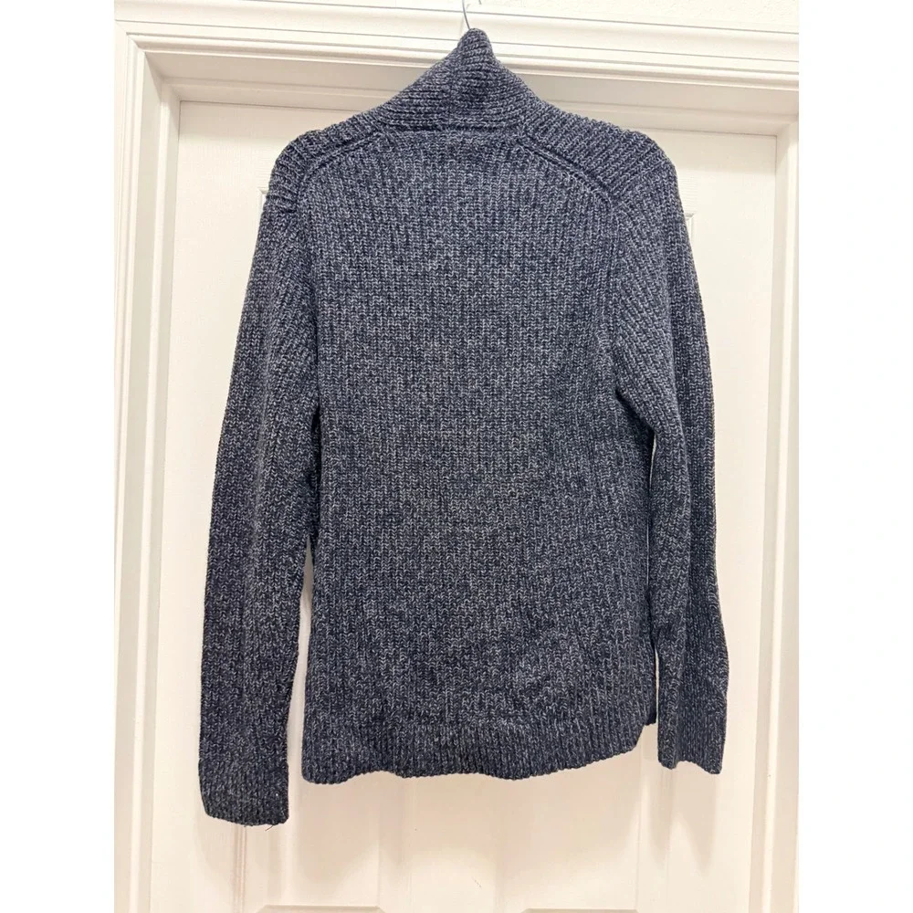 Abercrombie & Fitch Mens Vintage Professor Cardigan Shawl Neck Wool Blend Navy M
